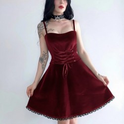 GOTİK ELBİSE BORDO KADİFE