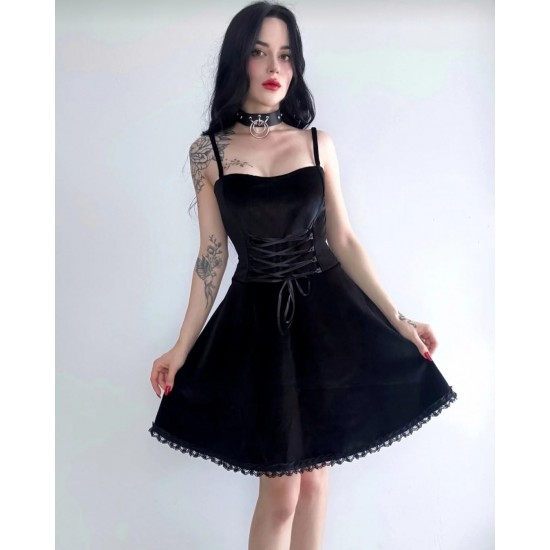 GOTİK ELBİSE SİYAH KADİFE
